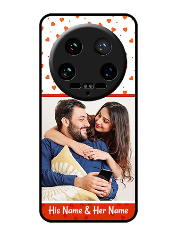 Custom Xiaomi 14 Ultra Custom Glass Phone Case - Orange Love Symbol Design