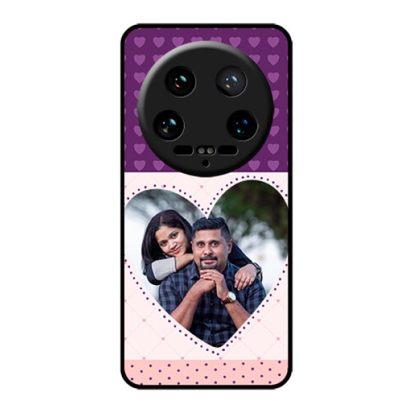 Xiaomi 14 Ultra Custom Glass Phone Case - Violet Love Dots Design