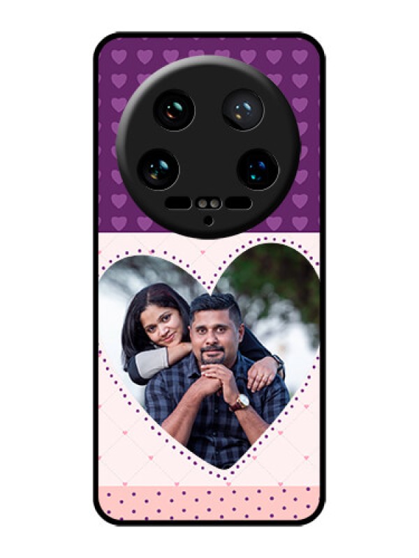 Custom Xiaomi 14 Ultra Custom Glass Phone Case - Violet Love Dots Design