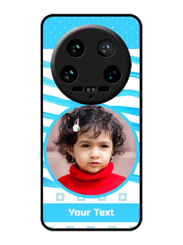 Custom Xiaomi 14 Ultra Custom Glass Phone Case - Simple Blue Case Design