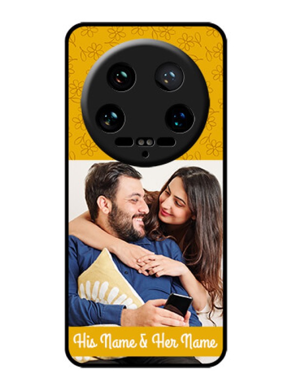 Custom Xiaomi 14 Ultra Custom Glass Phone Case - Yellow Floral Design