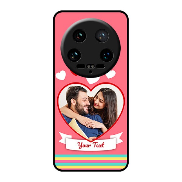 Xiaomi 14 Ultra Custom Glass Phone Case - Love Shapes Doodle Design