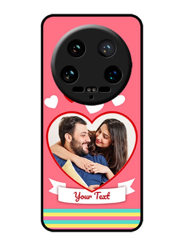Custom Xiaomi 14 Ultra Custom Glass Phone Case - Love Shapes Doodle Design