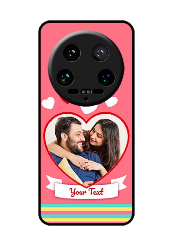 Xiaomi 14 Ultra Custom Glass Phone Case - Love Shapes Doodle Design