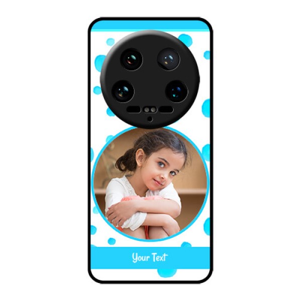 Xiaomi 14 Ultra Custom Glass Phone Case - Blue Bubbles Pattern Design Xiaomi 14 Ultra Custom Glass Phone Case - Blue Bubbles Pattern Design