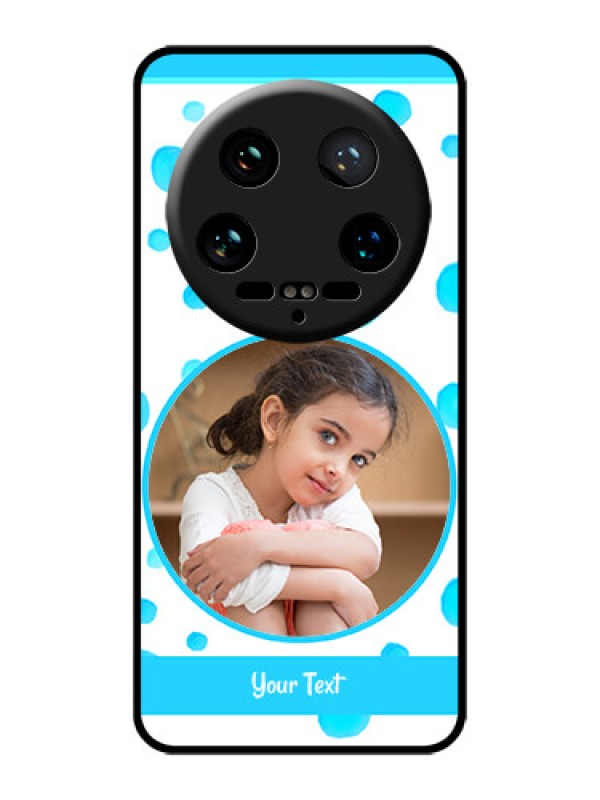 Custom Xiaomi 14 Ultra Custom Glass Phone Case - Blue Bubbles Pattern Design