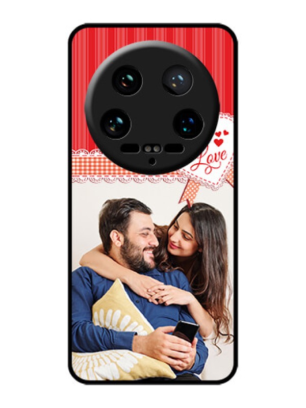 Custom Xiaomi 14 Ultra Custom Glass Phone Case - Red Love Pattern Design