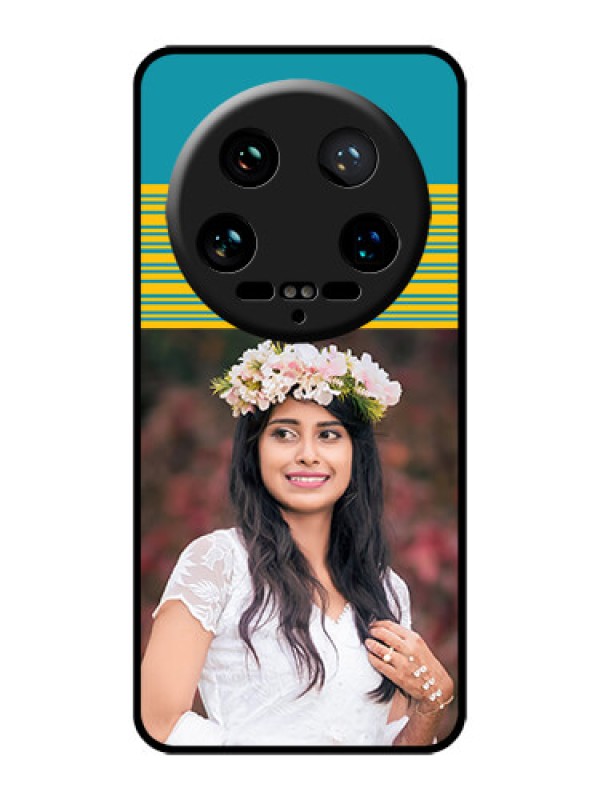 Custom Xiaomi 14 Ultra Custom Glass Phone Case - Yellow & Blue Design