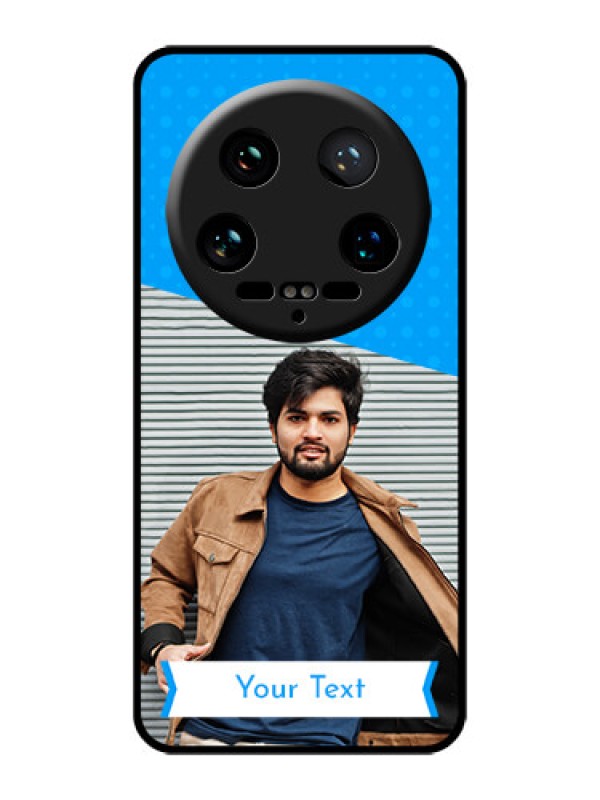 Custom Xiaomi 14 Ultra Custom Glass Phone Case - Simple Blue Color Design