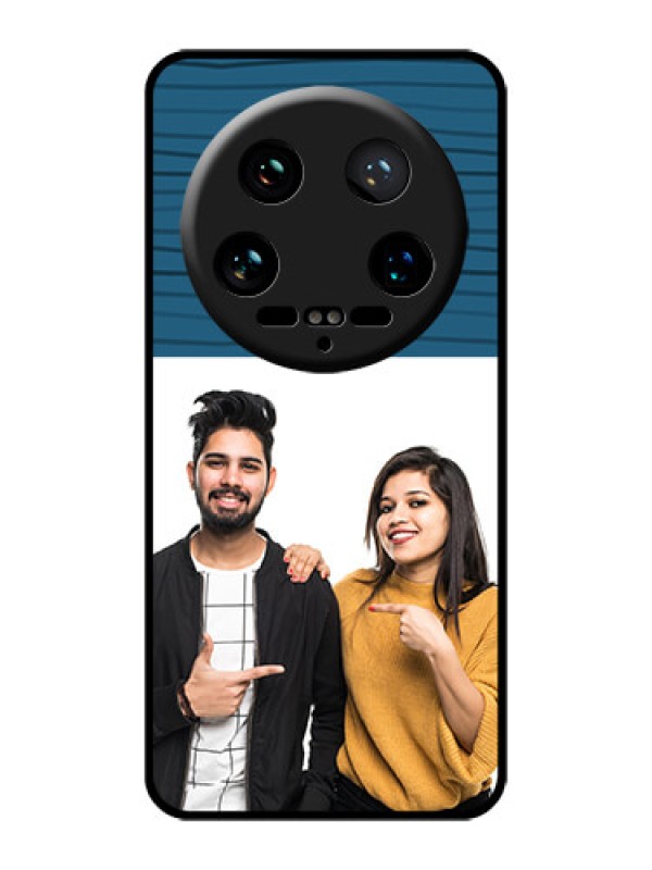 Custom Xiaomi 14 Ultra Custom Glass Phone Case - Blue Pattern Cover Design