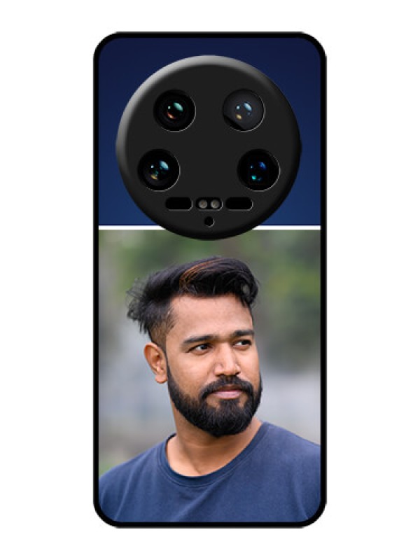 Custom Xiaomi 14 Ultra Custom Glass Phone Case - Simple Royal Blue Design