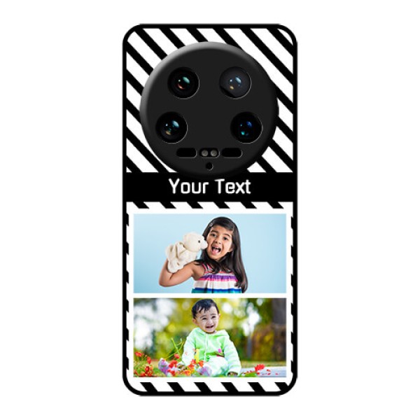 Xiaomi 14 Ultra Custom Glass Phone Case - Black And White Stripes Design Xiaomi 14 Ultra Custom Glass Phone Case - Black And White Stripes Design