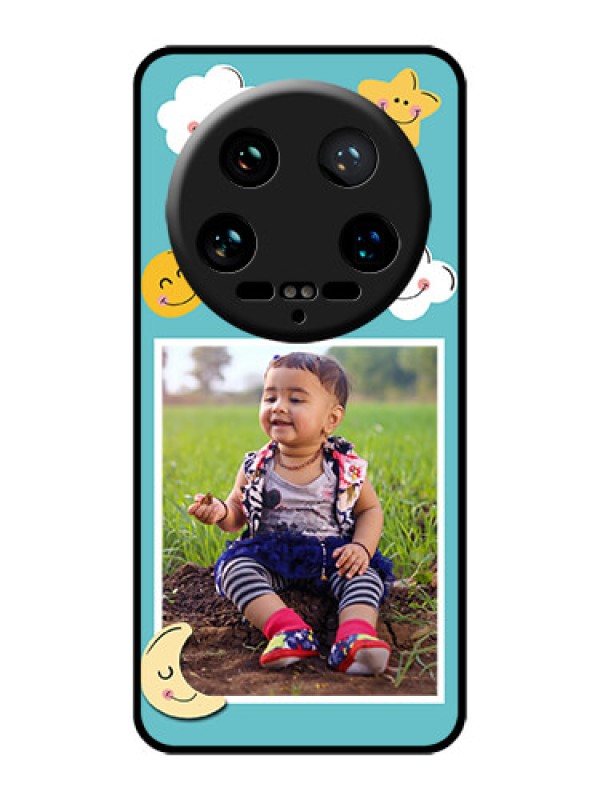Custom Xiaomi 14 Ultra Custom Glass Phone Case - Smiley Kids Stars Design