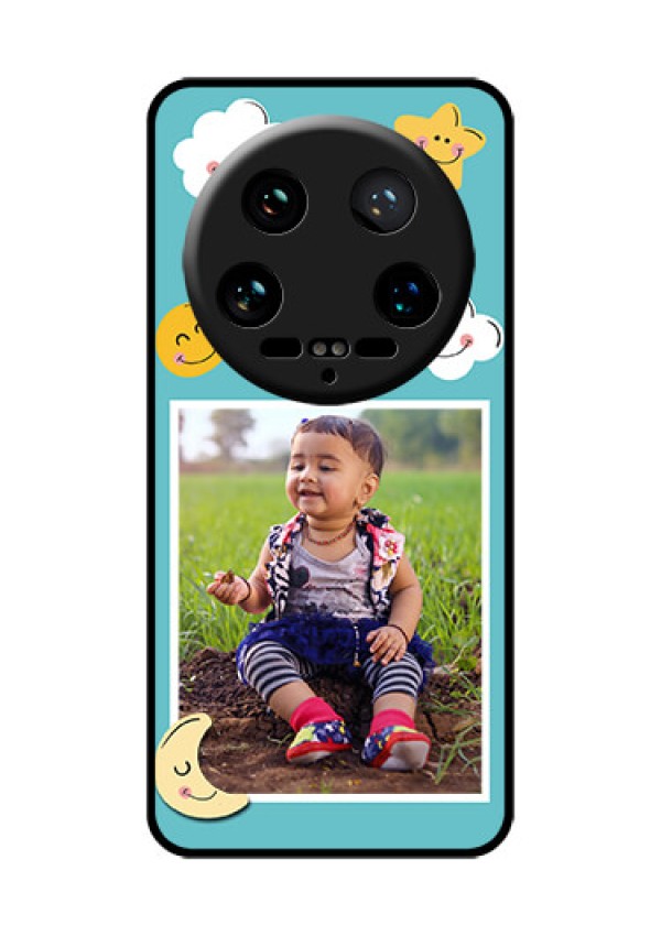 Xiaomi 14 Ultra Custom Glass Phone Case - Smiley Kids Stars Design