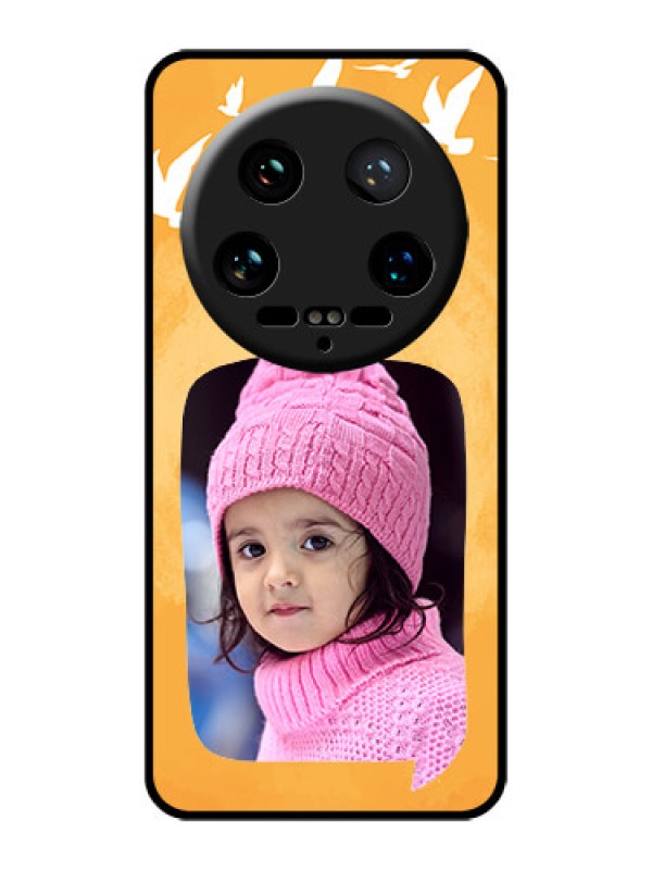 Custom Xiaomi 14 Ultra Custom Glass Phone Case - Water Color Design With Bird Icons