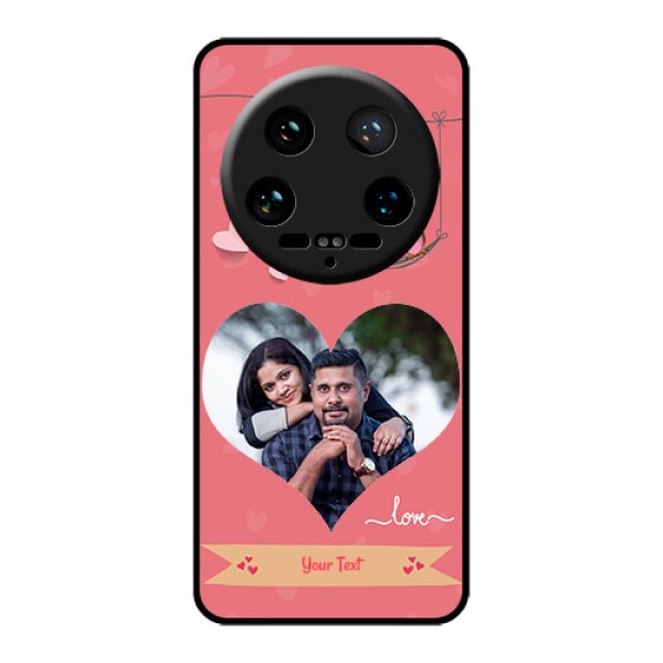 Xiaomi 14 Ultra Custom Glass Phone Case - Peach Color Love Design Xiaomi 14 Ultra Custom Glass Phone Case - Peach Color Love Design