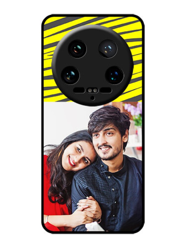 Custom Xiaomi 14 Ultra Custom Glass Phone Case - Yellow Abstract Design