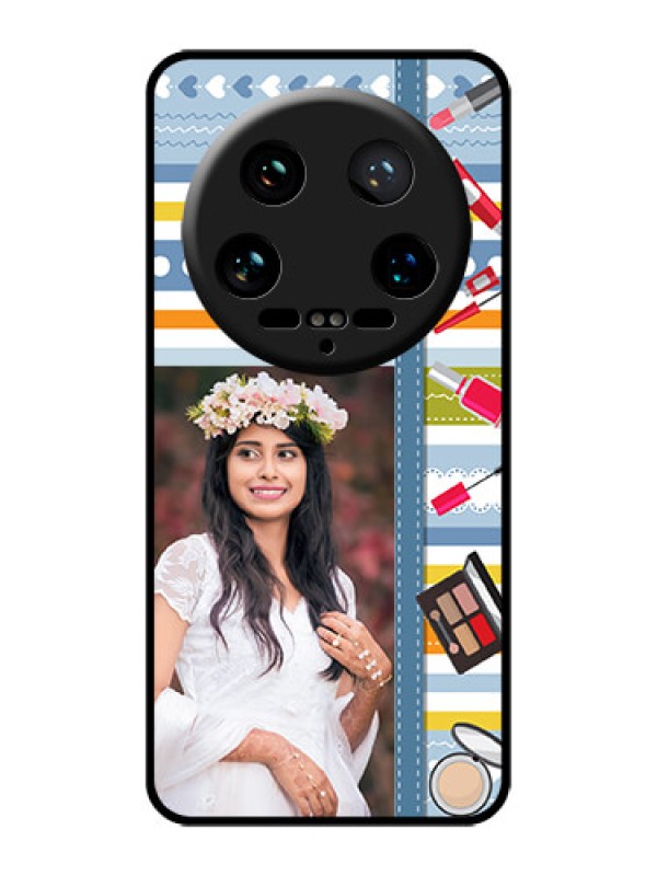 Custom Xiaomi 14 Ultra Custom Glass Phone Case - Makeup Icons Design
