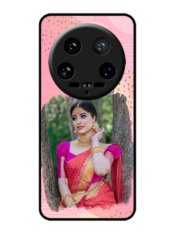 Custom Xiaomi 14 Ultra Custom Glass Phone Case - Gold Glitter Splash Design