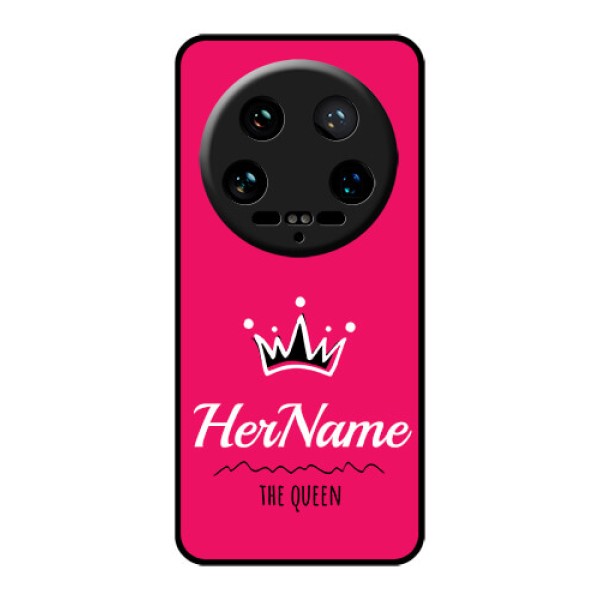 Xiaomi 14 Ultra Custom Glass Phone Case - Queen With Name Design Xiaomi 14 Ultra Custom Glass Phone Case - Queen With Name Design
