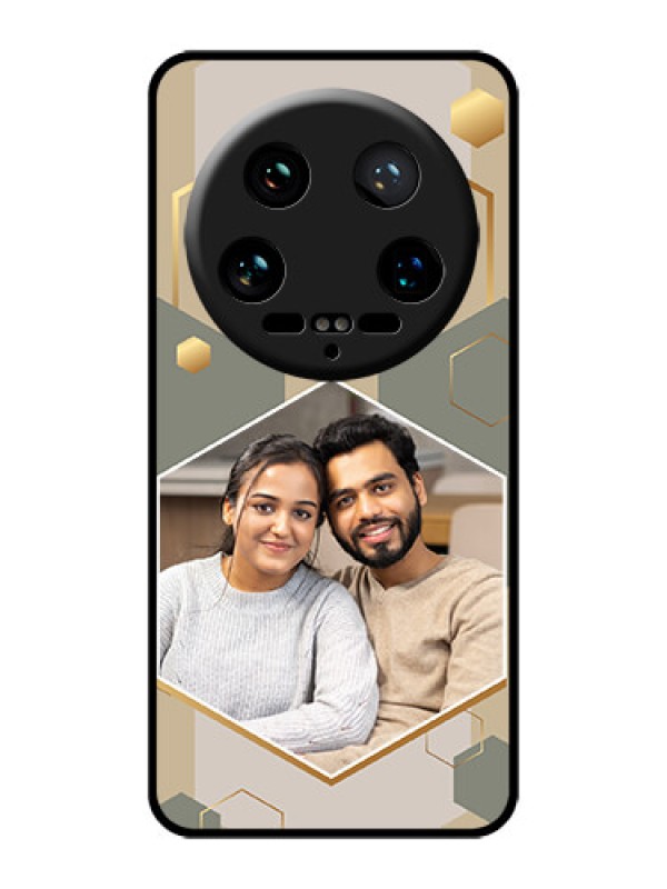 Custom Xiaomi 14 Ultra Custom Glass Phone Case - Stylish Hexagon Pattern Design