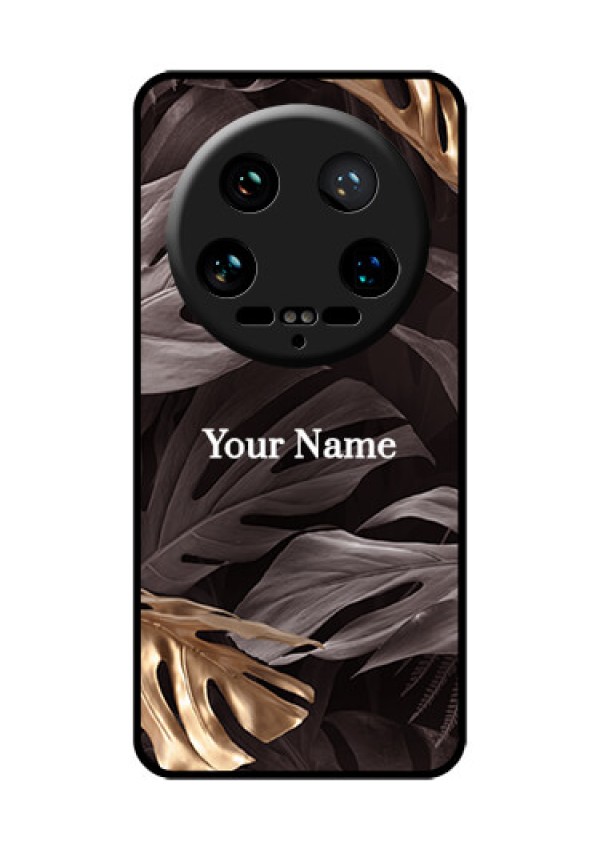 Xiaomi 14 Ultra Custom Glass Phone Case - Wild Leaves Digital Paint Design
