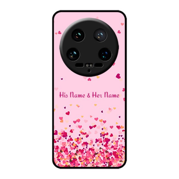 Xiaomi 14 Ultra Custom Glass Phone Case - Floating Hearts Design