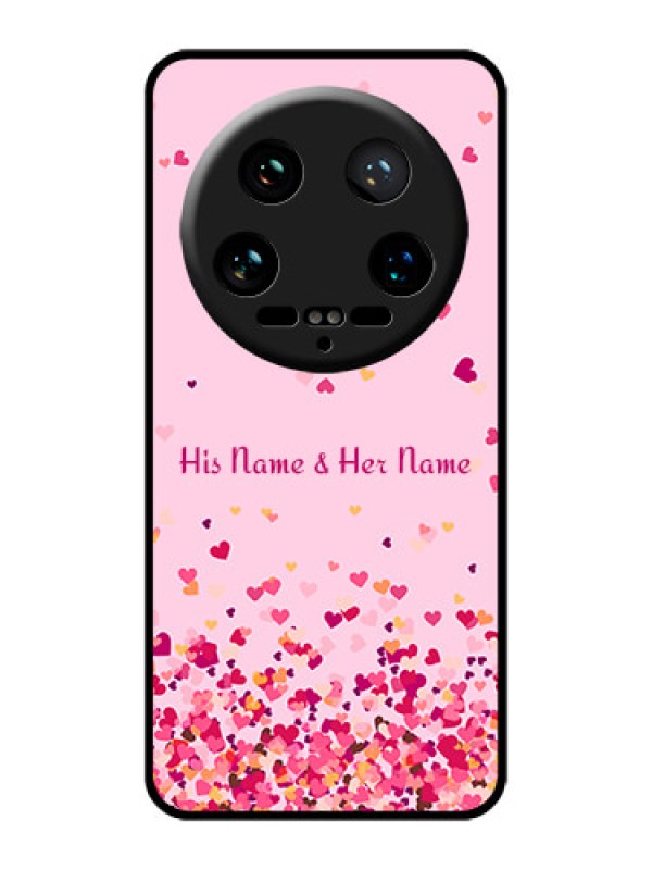 Custom Xiaomi 14 Ultra Custom Glass Phone Case - Floating Hearts Design