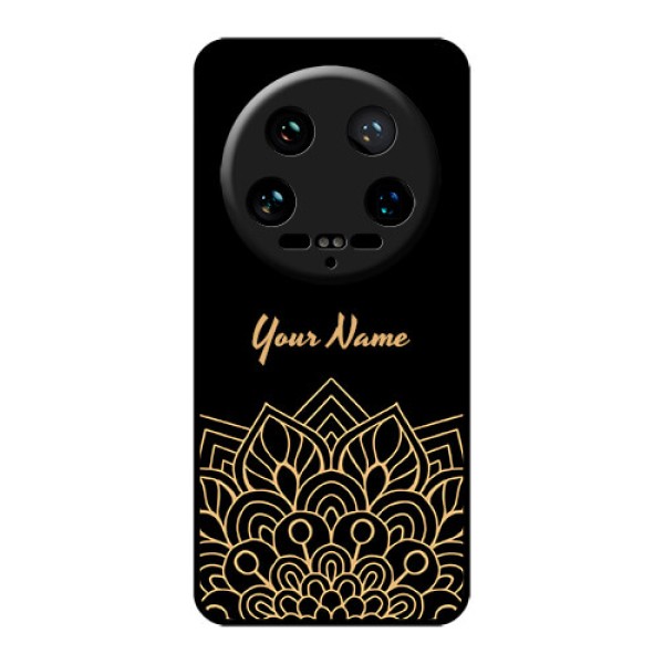 Xiaomi 14 Ultra Custom Glass Phone Case - Golden Mandala Design