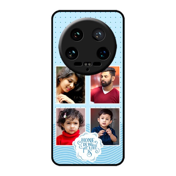 Xiaomi 14 Ultra Custom Glass Phone Case - Cute Love Quote With 4 Pic Upload Design Xiaomi 14 Ultra Custom Glass Phone Case - Cute Love Quote With 4 Pic Upload Design