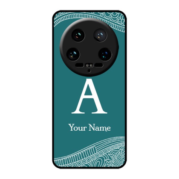 Xiaomi 14 Ultra Custom Glass Phone Case - Line Art Pattern With Custom Name Design Xiaomi 14 Ultra Custom Glass Phone Case - Line Art Pattern With Custom Name Design