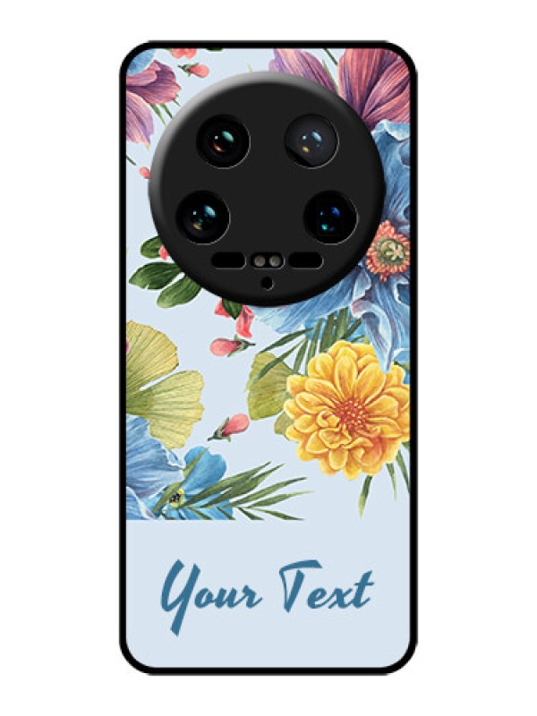 Custom Xiaomi 14 Ultra Custom Glass Phone Case - Stunning Watercolored Flowers Painting Design