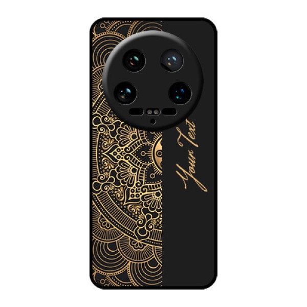 Xiaomi 14 Ultra Custom Glass Phone Case - Mandala Art With Custom Text Design Xiaomi 14 Ultra Custom Glass Phone Case - Mandala Art With Custom Text Design
