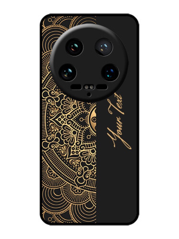 Custom Xiaomi 14 Ultra Custom Glass Phone Case - Mandala Art With Custom Text Design