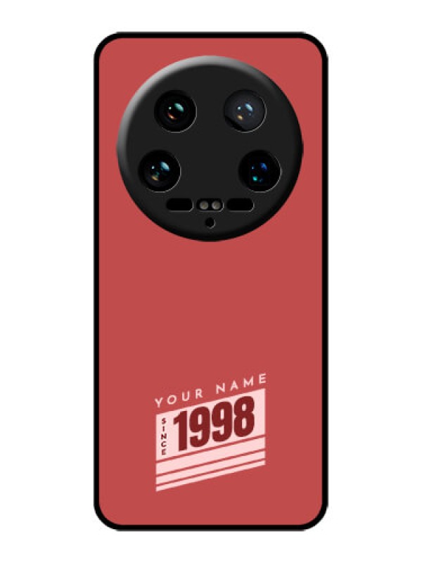 Custom Xiaomi 14 Ultra Custom Glass Phone Case - Red Custom Year Of Birth Design