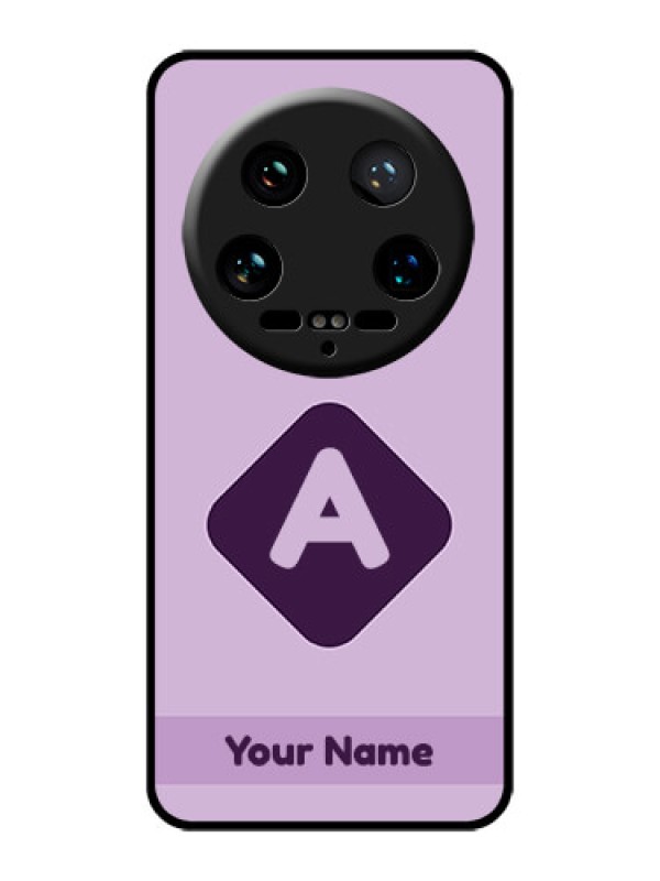 Custom Xiaomi 14 Ultra Custom Glass Phone Case - Custom Letter In Curved Badge Design