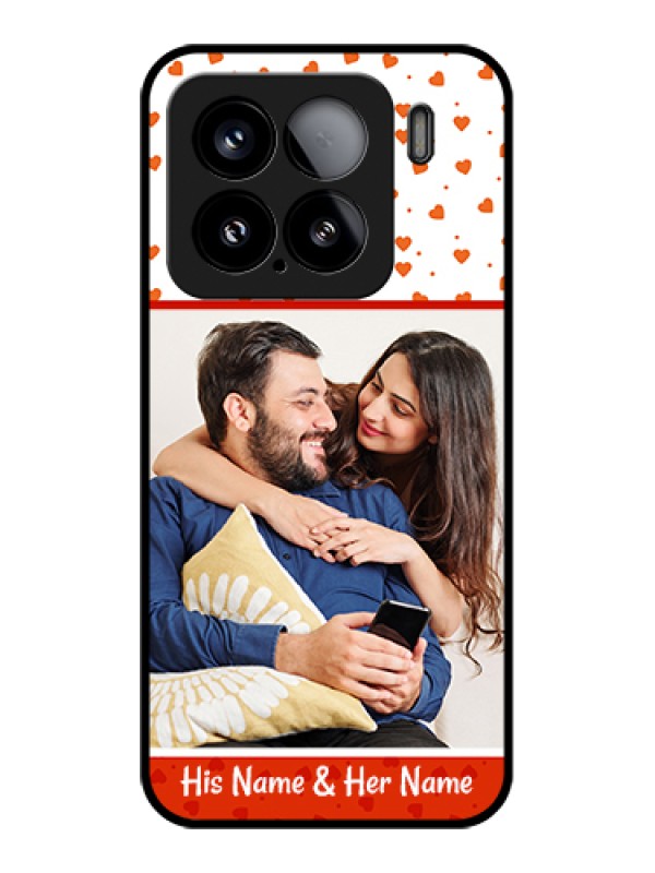 Custom Xiaomi 15 5G Custom Glass Phone Case - Orange Love Symbol Design