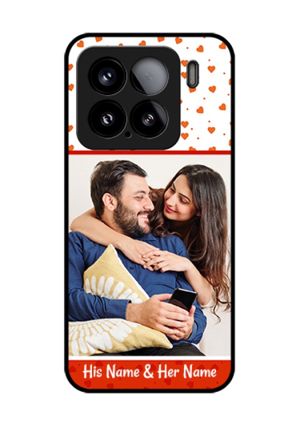 Xiaomi 15 5G Custom Glass Phone Case - Orange Love Symbol Design