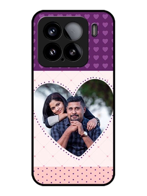 Custom Xiaomi 15 5G Custom Glass Phone Case - Violet Love Dots Design