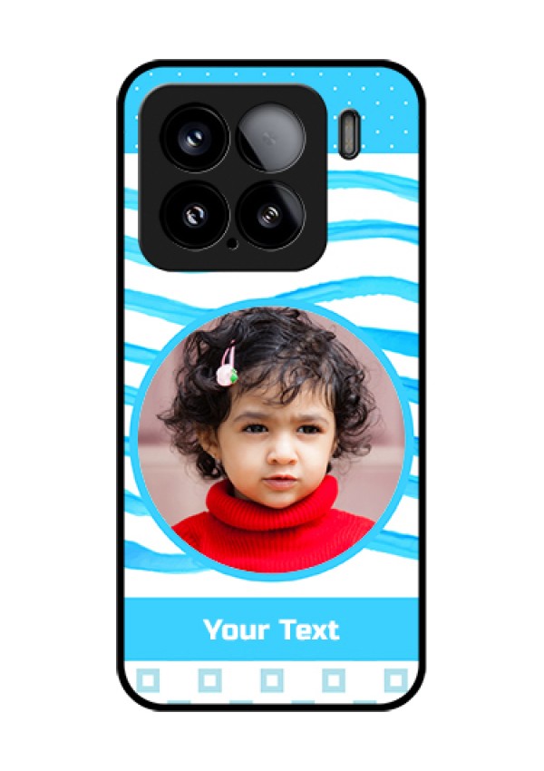 Xiaomi 15 5G Custom Glass Phone Case - Simple Blue Case Design