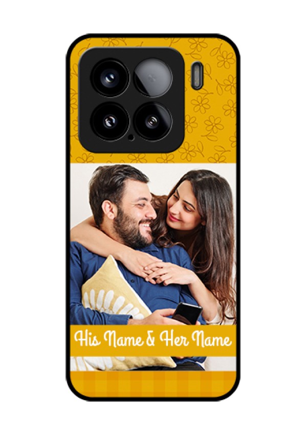Xiaomi 15 5G Custom Glass Phone Case - Yellow Floral Design