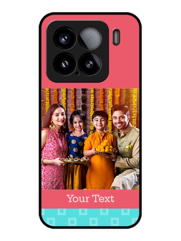 Custom Xiaomi 15 5G Custom Glass Phone Case - Peach & Blue Color Design