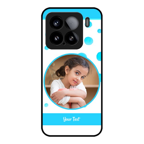 Xiaomi 15 5G Custom Glass Phone Case - Blue Bubbles Pattern Design Xiaomi 15 5G Custom Glass Phone Case - Blue Bubbles Pattern Design