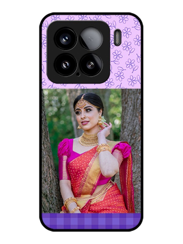 Custom Xiaomi 15 5G Custom Glass Phone Case - Purple Floral Design