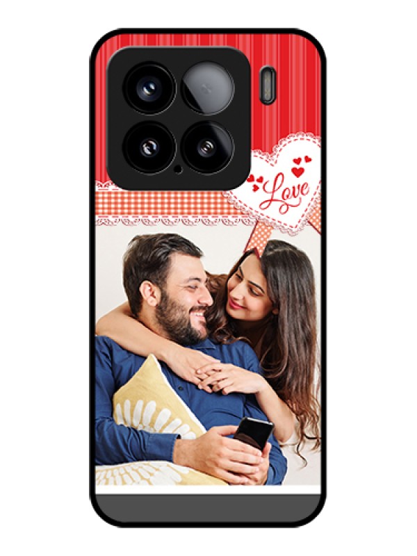 Custom Xiaomi 15 5G Custom Glass Phone Case - Red Love Pattern Design