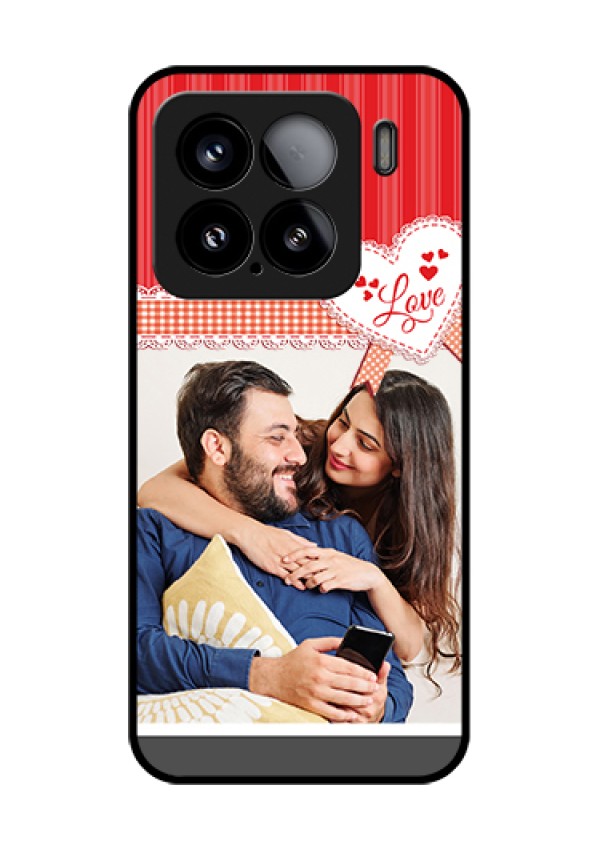 Xiaomi 15 5G Custom Glass Phone Case - Red Love Pattern Design
