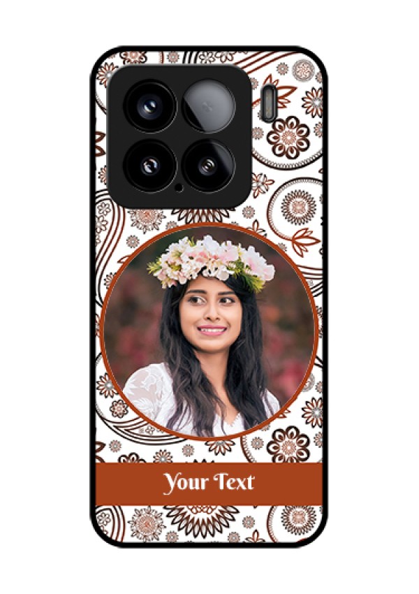Xiaomi 15 5G Custom Glass Phone Case - Abstract Flower Design