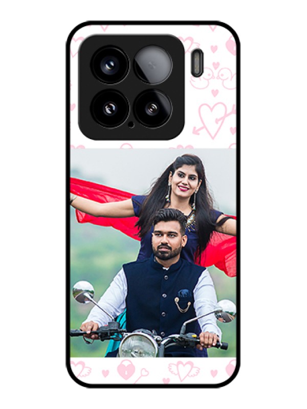 Custom Xiaomi 15 5G Custom Glass Phone Case - Pink Flying Heart Design