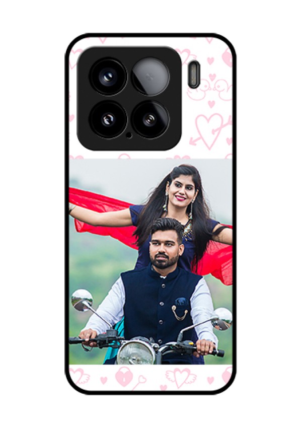 Xiaomi 15 5G Custom Glass Phone Case - Pink Flying Heart Design
