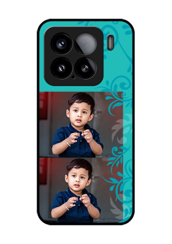 Xiaomi 15 5G Custom Glass Phone Case - With Photo And Green Floral Design